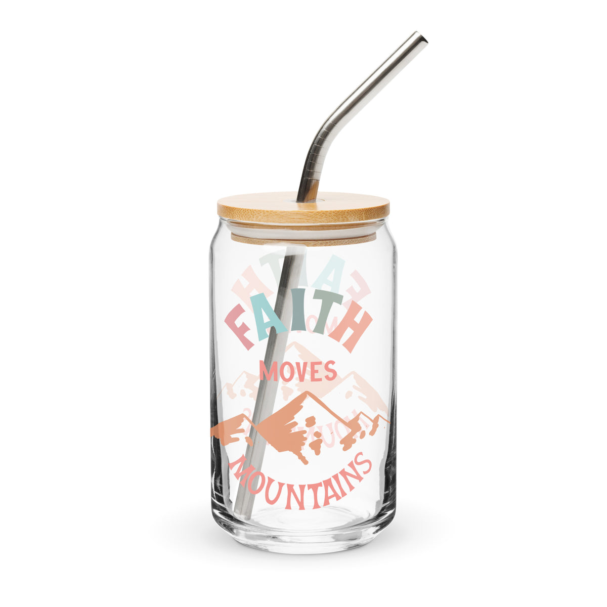 Faith Moves Mountains 16 oz Glass Tumbler