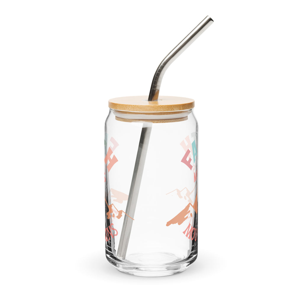 Faith Moves Mountains 16 oz Glass Tumbler Side View