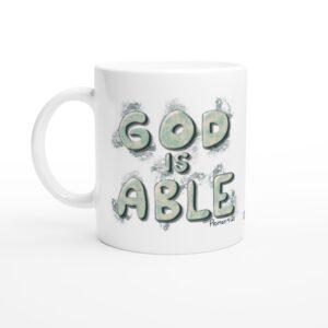 God Is Able 11oz Ceramic Mug - Green
